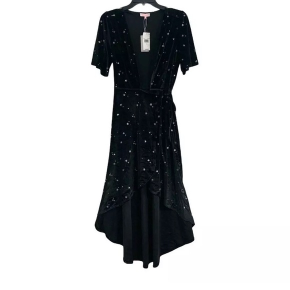 Re:Named velvet star print velvet wrap dress. M - Picture 5 of 9